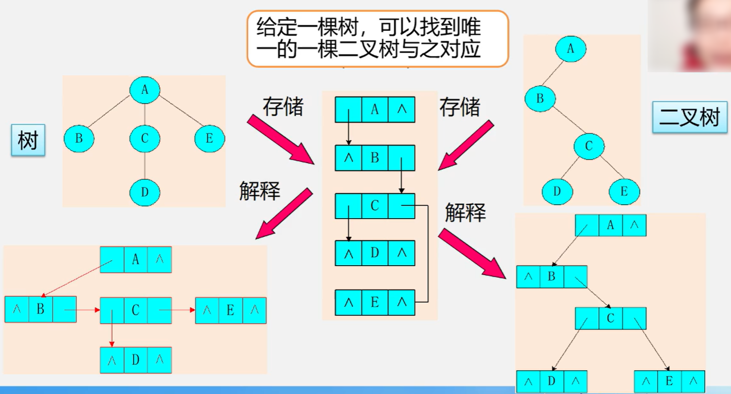 树和二叉树的对应关系